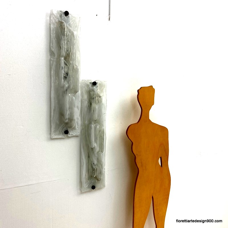 Toni Zuccheri two wall lamps for Venini Murano